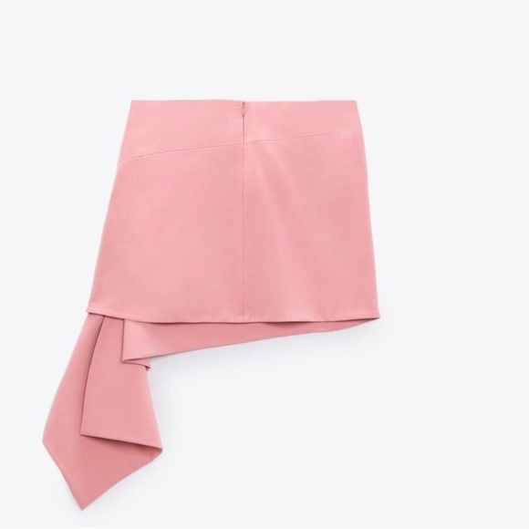 Zara Pale Pink Wool Blend Asymmetrical Skirt Size Small - Picture 2 of 7